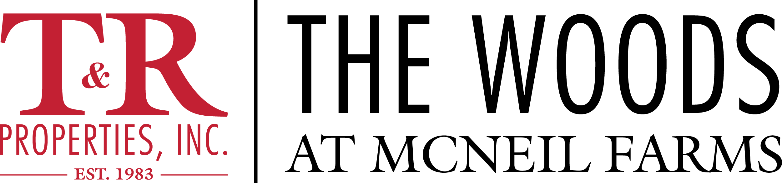 A logo for TR & Properties, Inc. established in 1983.